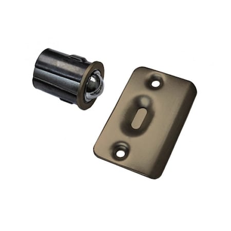 Cal-Royal Adjustable Drive-In Ball Catch Full Lip Strike, 1-3/8 x 2-1/4 Round Corner Strike, US15A Satin DIB1-15A